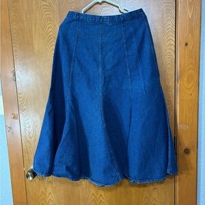 Cherokee Blue Midi A-Line Full Skirt Casual
